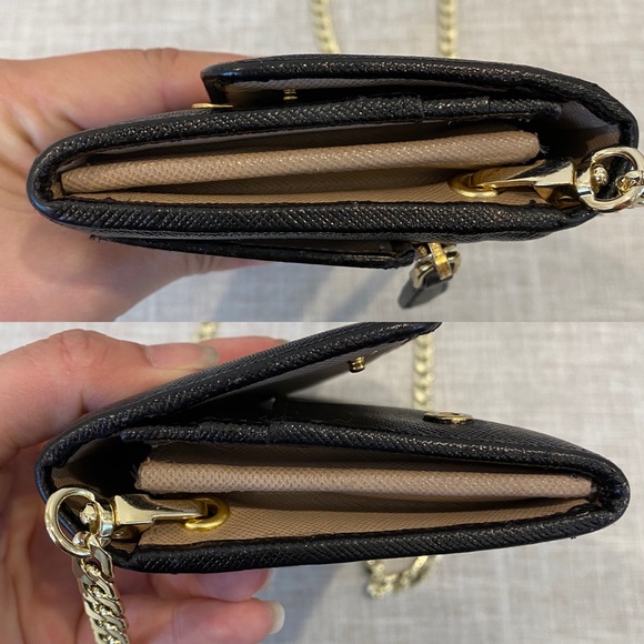 ❌SOLD❌ PRADA Saffiano Leather Flap Wallet on Chain - Picture 5 of 8